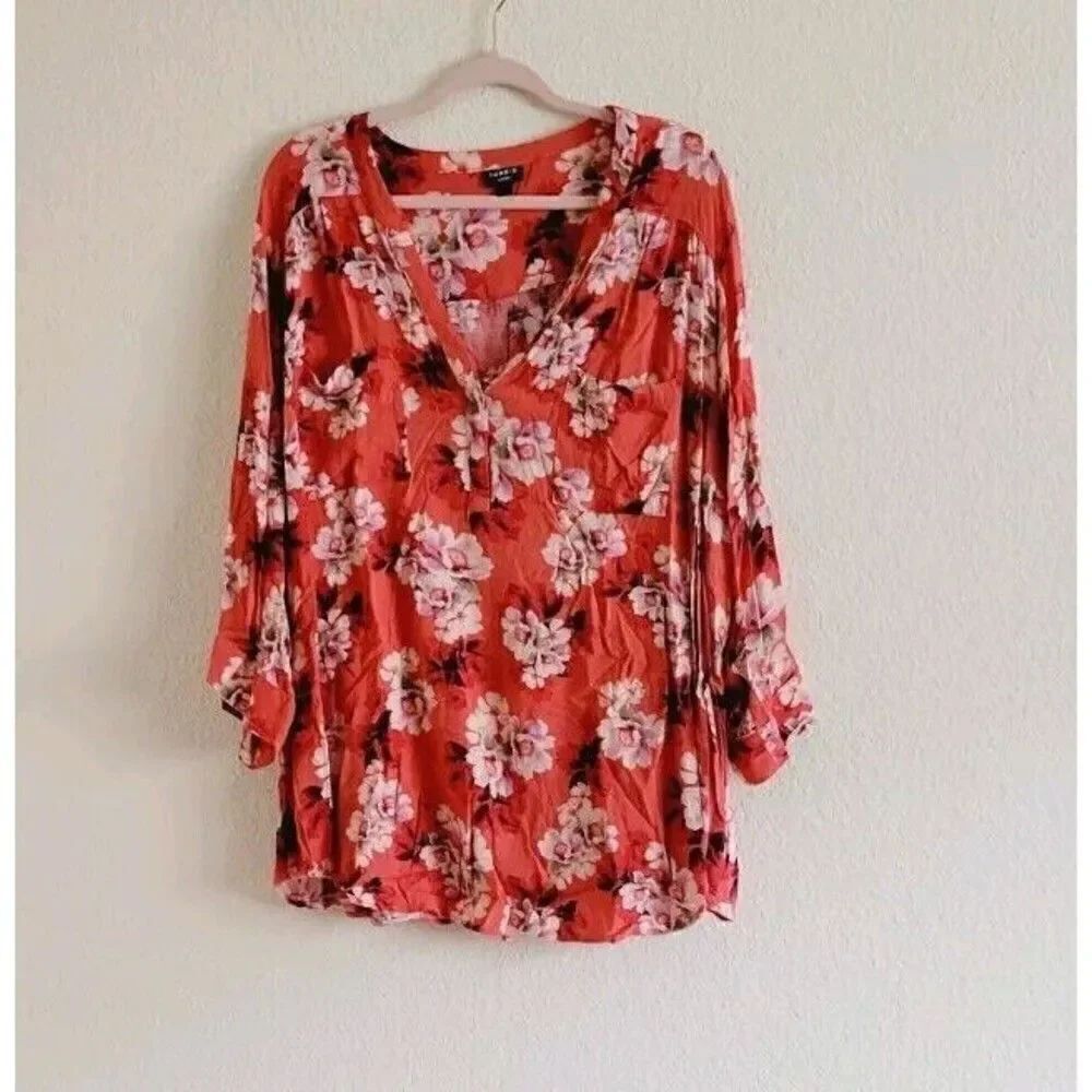 Torrid Harper Rayon Slub Pullover 3/4 Sleeve Blouse Size 4X - Picture 2 of 9